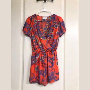 Everly Red Paisley Romper